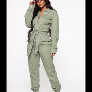 FAshion Nova on duty jumpsuit